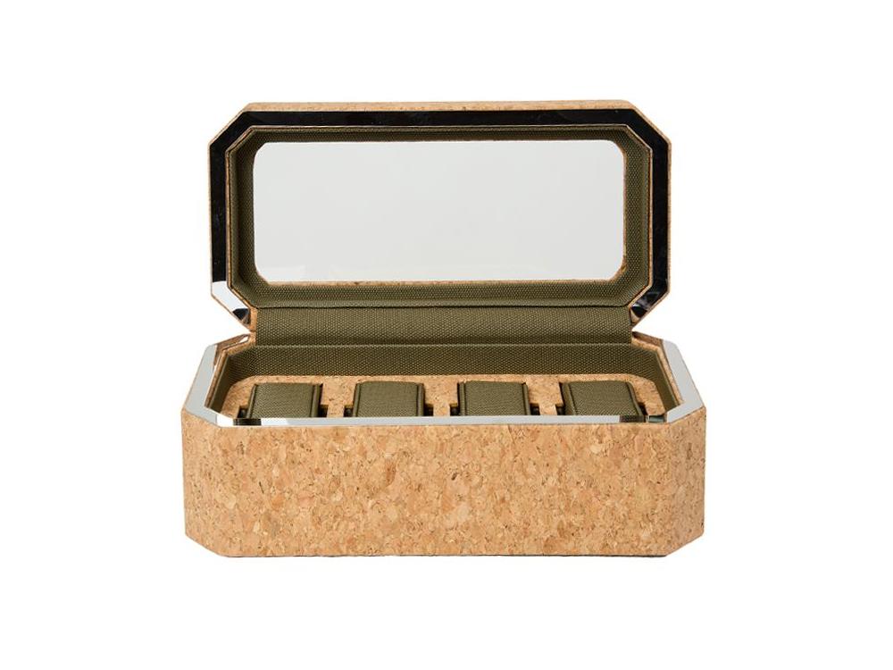 WOLF Cortica Uhrenbox, 4 Uhren, Kork, 668261
