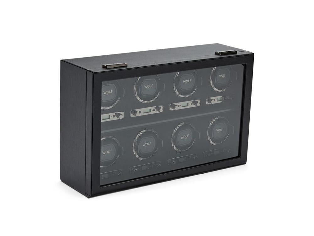 WOLF British Racing Uhrenbeweger, 8 Uhren, Schwarz, 792502 WOLF
