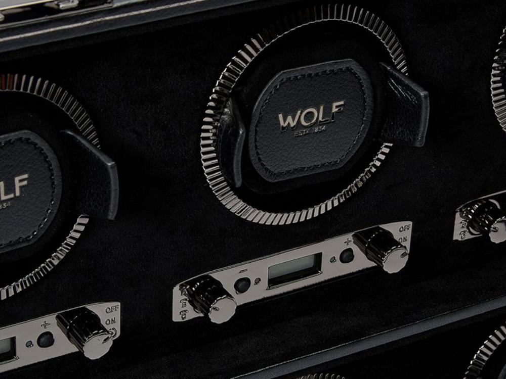 WOLF British Racing Uhrenbeweger, 8 Uhren, Schwarz, 792502 WOLF