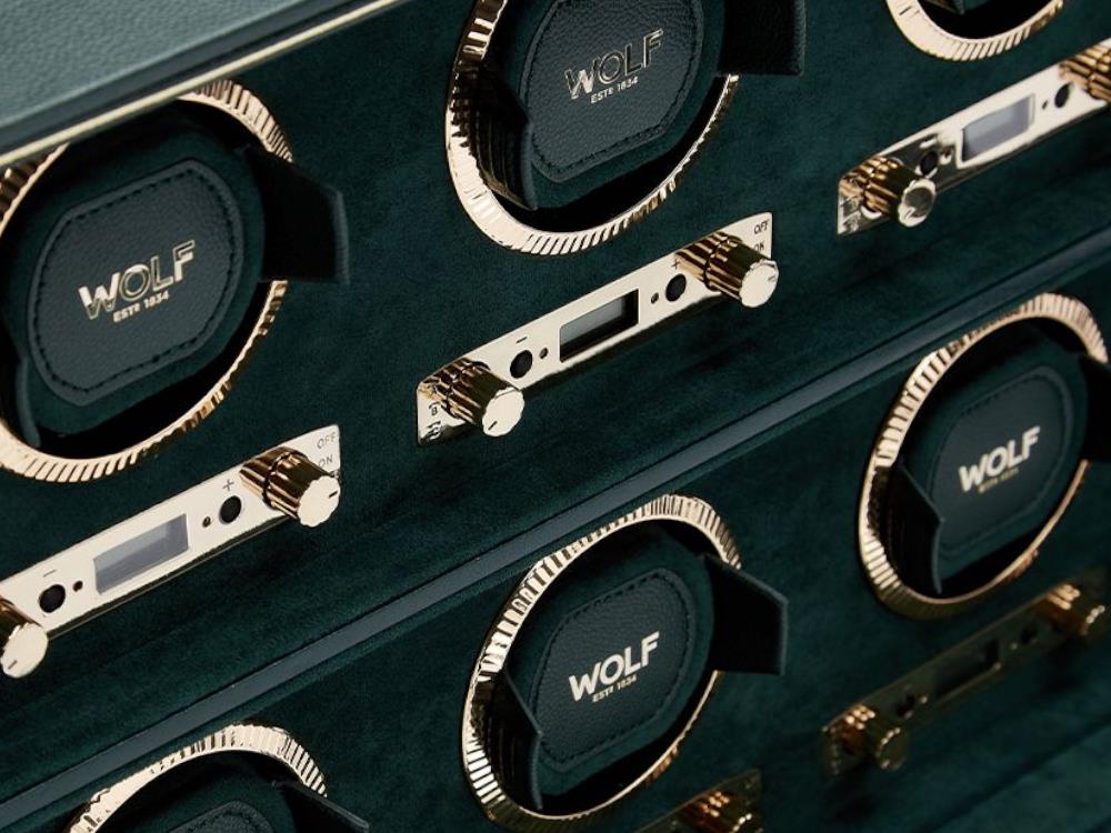 WOLF British Racing Uhrenbeweger, 8 Uhren, Grün, 792541