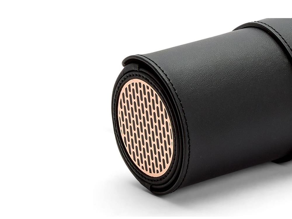 WOLF Axis Uhrenrolle, 3 Uhren, Schwarz, Leder, 488416