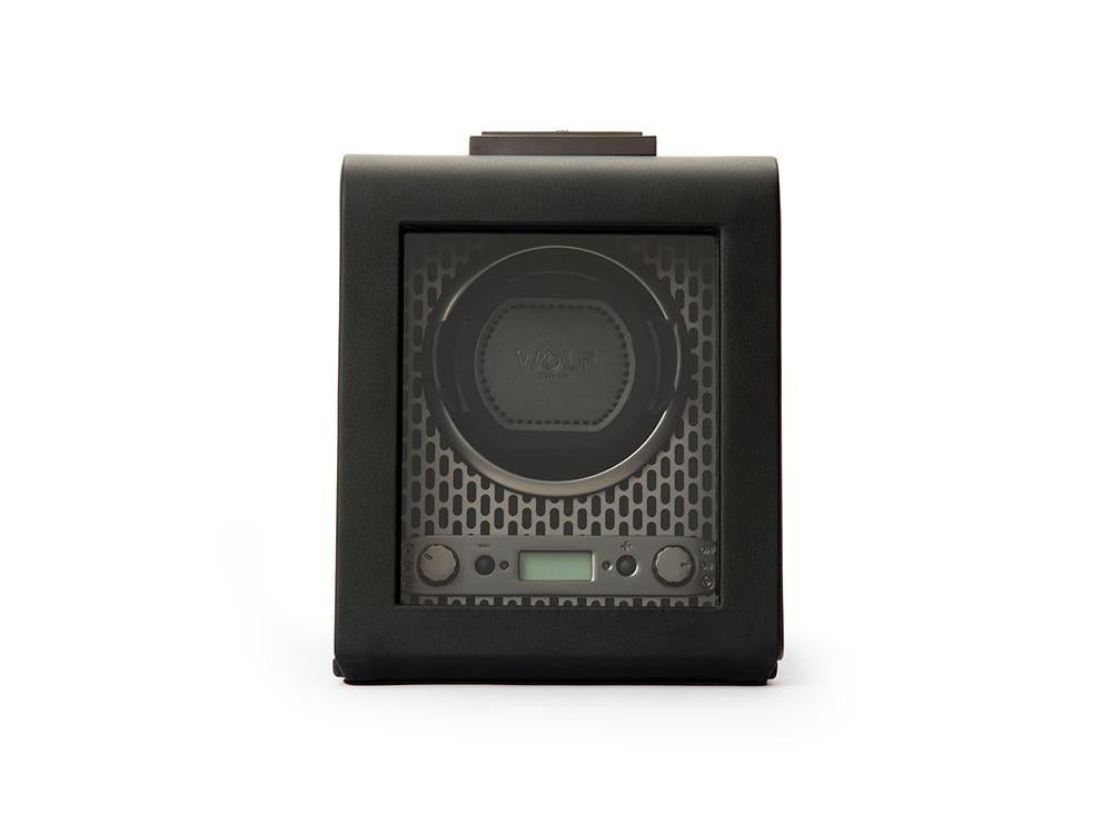 WOLF Axis Uhrenbeweger, 1 Uhr, Schwarz, Vegane Leder, 469103