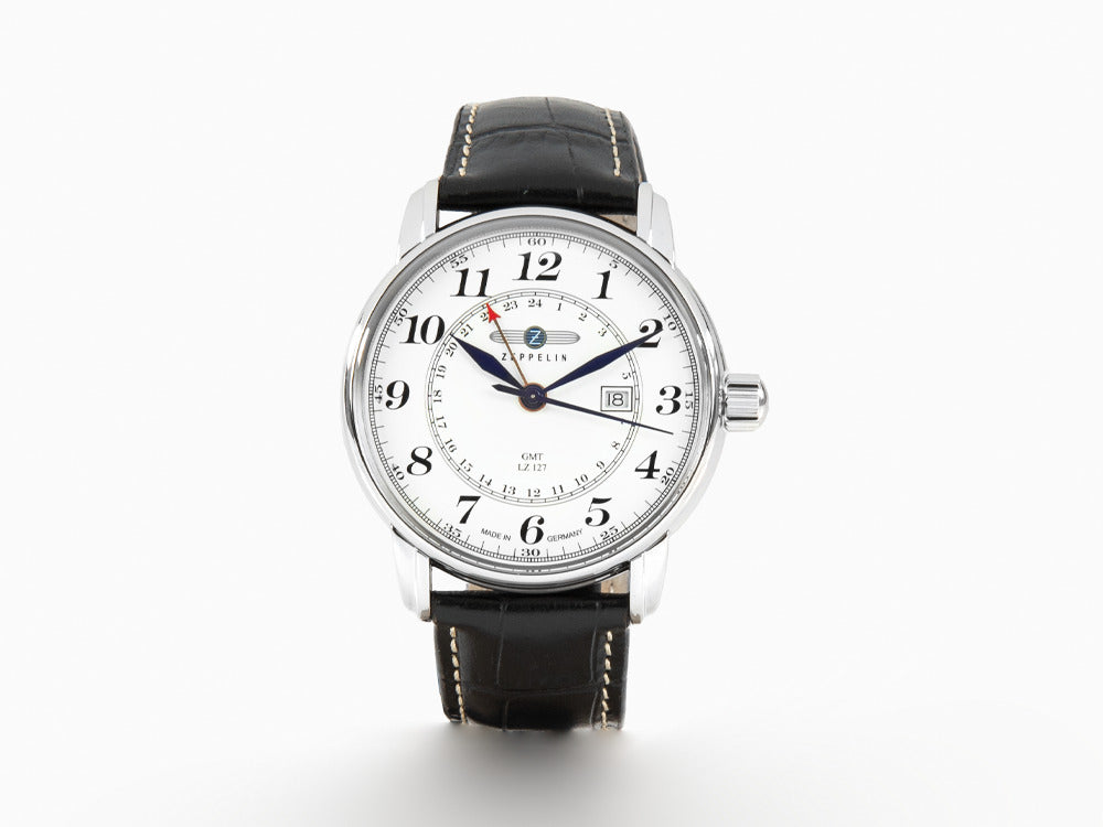 Zeppelin LZ 127 Graf Zeppelin Quartz Uhr, Weiss, 42 mm, GMT, 7642-1