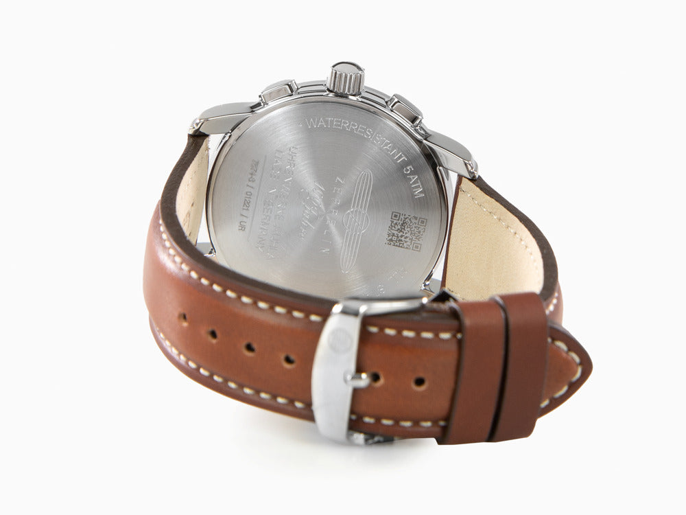 Zeppelin 100 Jahre Zeppelin Ed.2 Quartz Uhr, Schwarz, 42 mm, Chronograph, 7674-3