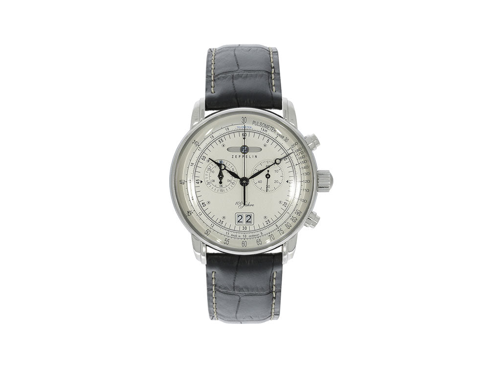 Zeppelin 100 Years Zeppelin Ed. 1 Quartz Uhr, Weiss, 42 mm, Tag, 7690-1