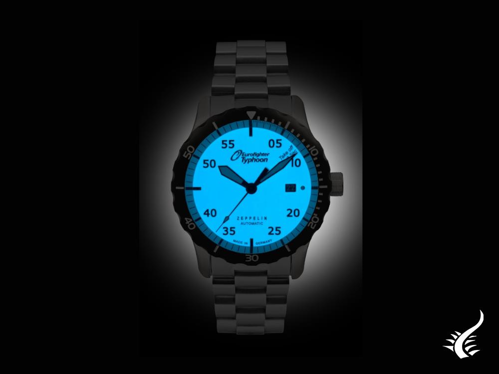 Zeppelin Eurofighter Automatik Uhr PVD Weiss 43 mm Tag 7268M 5 Iguana Sell DE