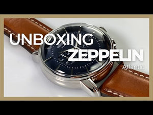 Zeppelin Atlantic Automatik Uhr, Blau, 42 mm, Lederband, 8422-3